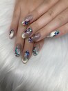 ハート埋め込みネイル