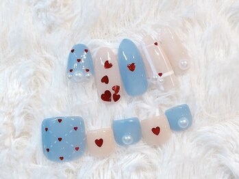 ラルネイル 大宮(Lull. nail)/ハンドフットお揃いデザイン♪