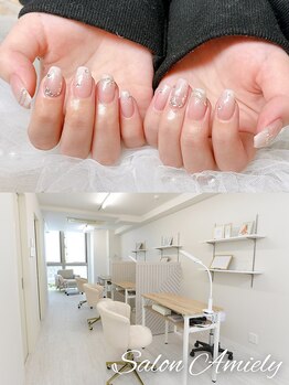 サロン アミリー(Salon Amiely)の写真/【パラジェル・フィルイン対応◎】”ワンランク上の仕上がり”Amielyで私らしさが光るnailに出会う♪