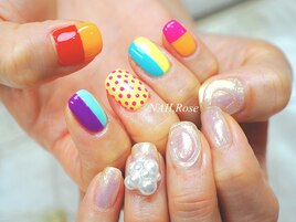 アシメニュアンス手描きカラフル