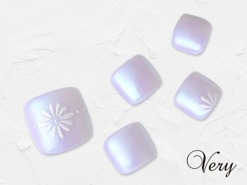 手描きフラワーネイル