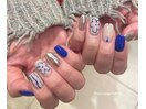 ブルー×お花ネイル♪[原宿]