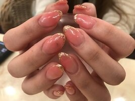 キャメル×ラメフレンチ