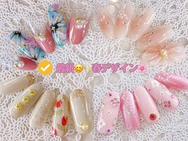 #春ネイル#お花#パステル