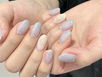 ルネネイル(Lune nail)/シンプルネイル・リボンネイル