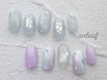 アンリーフ高田馬場店(an leaf)/定額¥6680 ニュアンス×お花ホロ