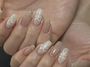 ルネネイル(Lune nail)/リボンネイル