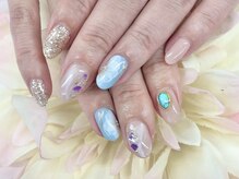 ディーネイル 京橋(D-nail)/立和名/春のブルーフラワー