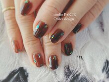 スタジオパルテ ネイルアイラッシュ(studio PARTE)/秋×ラメホロ