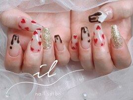ハート×チョコレートネイル