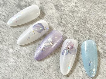 エムネイル(M nail)/爽やか紫陽花ネイル