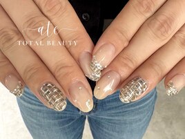 大人ツイードネイル