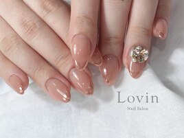 烏龍フレンチミラーネイル
