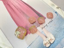 アインネイル(Aing nail)/＊ストーン×ラメ囲み