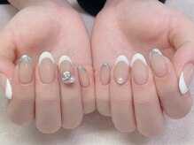 アンドシュシュネイル(&CHOU CHOU nail)/ベース有りフレンチ