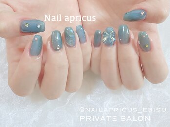 ネイルアプリクス 恵比寿(Nail apricus EBISU)/リボンネイル◆ブルー￥9700