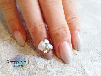セッテネイル(Sette Nail)/サンドカラー×ビジュー[フィル]