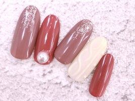 #くすみカラー　#ニットネイル