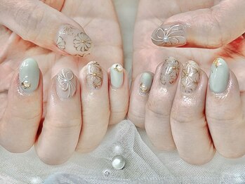 手描き成人式ネイル