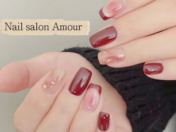 アムールユシマテン 上野湯島店(Amour)/レッドタイダイネイル