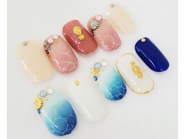 ワンカラー＋ラグーンネイル