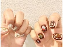 ニキ ヘアー ネイル(niki hair nail)/アシメ☆ボルドーシルバー