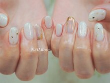 ネイルローズ(NAIL Rose)/ミラーフレンチホワイトラメ