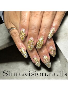 シンラヴィジョンネイルズ(sinravision.nails)/ゴールドギラギラ