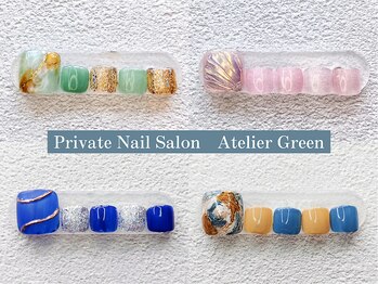アトリエグリーン(Atelier Green)の写真/【柏駅徒歩5分♪】デザイン相談もしやすいゆったり個室空間で自分だけのお気に入りネイルをセレクト◎
