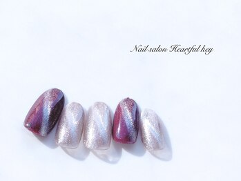 ネイルサロン ハートフルキー(Heartful key)/マグネットネイル¥8000