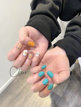 クリア(Clear)/チェック柄アシンメトリー