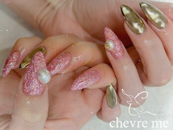 【 ミラーネイル×パール】