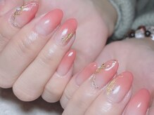 ゴージャス ネイル アンド スクール(Gorgeous)/大人サーモンピンク×グラデ