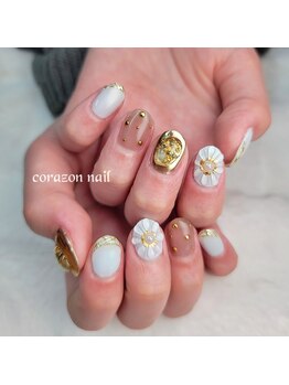 コラソンネイル(corazon nail)/HAND☆120分☆ぷっくりフラワー