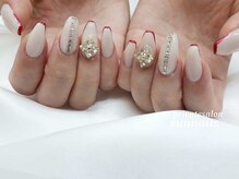 サンネイルズ(sun nails)/2本アート+ストーン追加