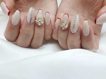 サンネイルズ(sun nails)/2本アート+ストーン追加