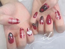 イル 神戸店/フラッシュ×チェックネイル