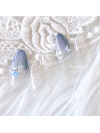 ブルーグラデーションネイル