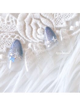 ブルーグラデーションネイル