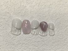 カラネイル 南森町店(calla nail)/丸フレンチ×マグネット