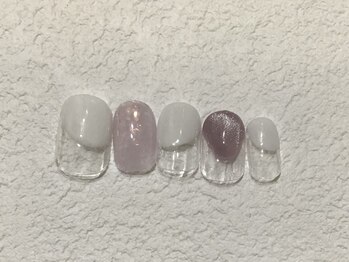 カラネイル 南森町店(calla nail)/丸フレンチ×マグネット