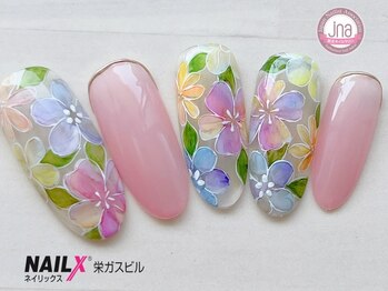 ネイリックス 栄ガスビル(NAILX)/パステルフラワー