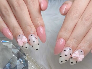 レディスペネイル ノマエ 名駅店(Redispe nail nomae)/リボン×ドット