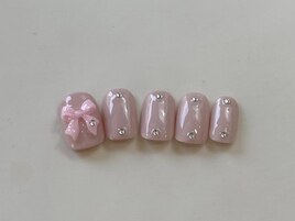 リボンピンクストーン¥7000