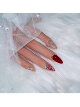 ネイルサロンアンドネイルスクールアートローズ 町田店(Art Rose)/赤ツイードネイル