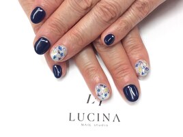 W-597 大人っぽ押し花ネイル