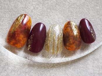 ネイルサロン ブランシュール(Nail Salon Blancheur)/初秋べっ甲アートネイル