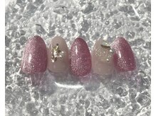 ミュウネイル(miu_nail)/マグネット×フラワー×Vカット