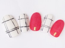 ネイルサロン ドレリッチ 大宮店(drerich)/マットレッドラインチェック