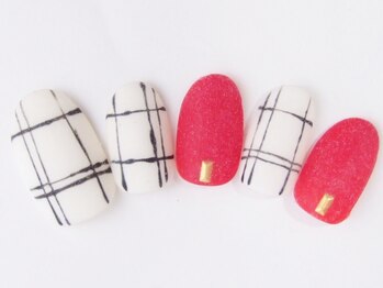 ネイルサロン ドレリッチ 大宮店(drerich)/マットレッドラインチェック